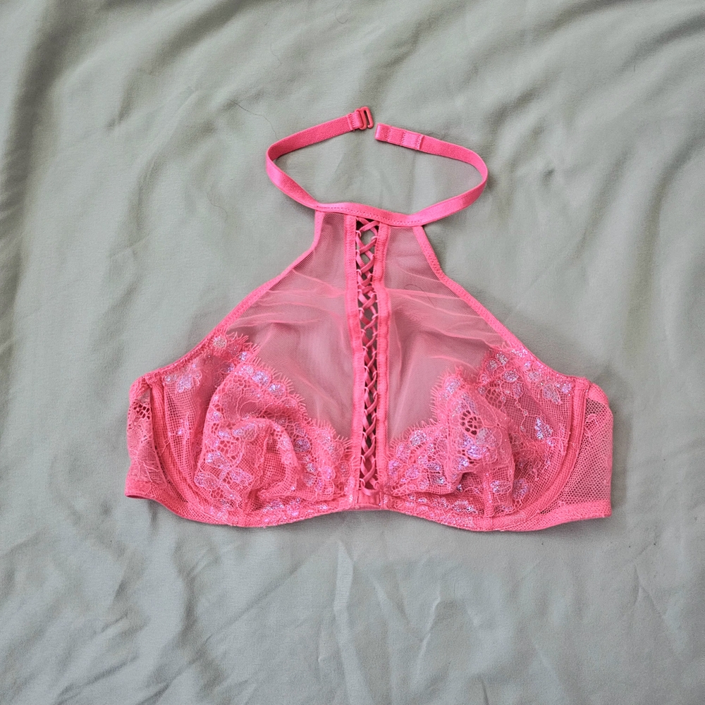 Victoria's Secret Pink Lace Halter Bra